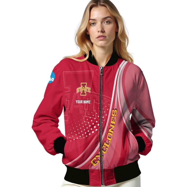 customized iowa state cyclones wave patterns red jacket latest model
