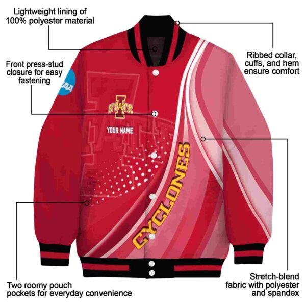 customized iowa state cyclones wave patterns red jacket new arrival