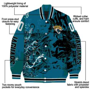 customized jacksonville jaguars fishing art teal jacket new arrival