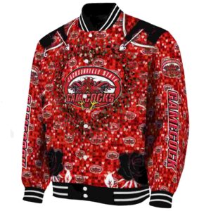 customized jacksonville state gamecocks heart explosion red jacket best selling
