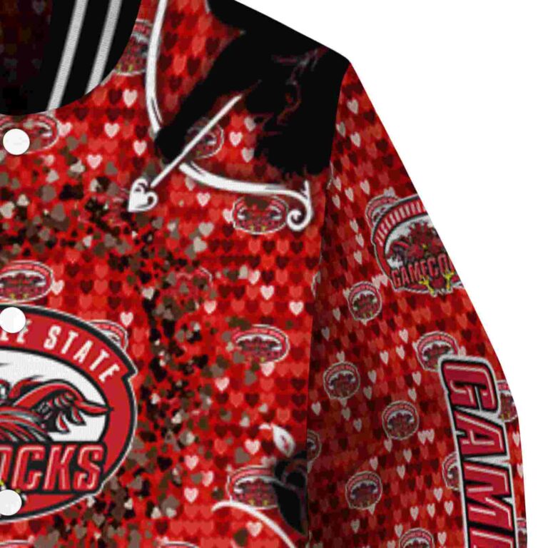 customized jacksonville state gamecocks heart explosion red jacket premium grade