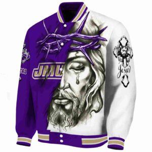 customized james madison dukes jesus tears purple white jacket best selling