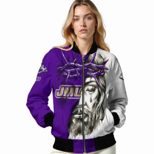customized james madison dukes jesus tears purple white jacket latest model