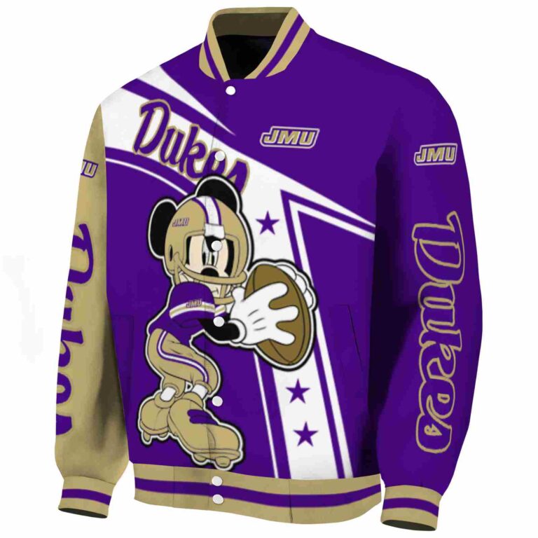 customized james madison dukes mickey football purple white jacket best selling