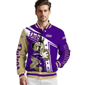 customized james madison dukes mickey football purple white jacket high quality