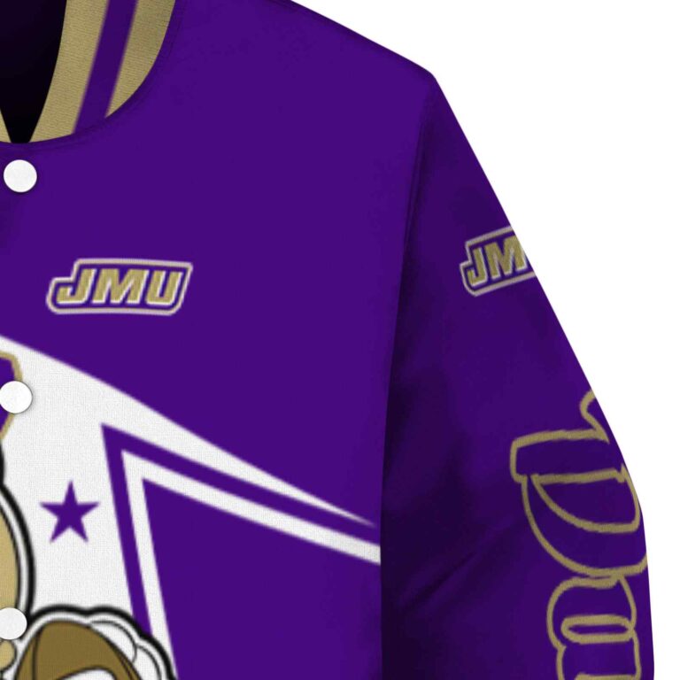 customized james madison dukes mickey football purple white jacket premium grade