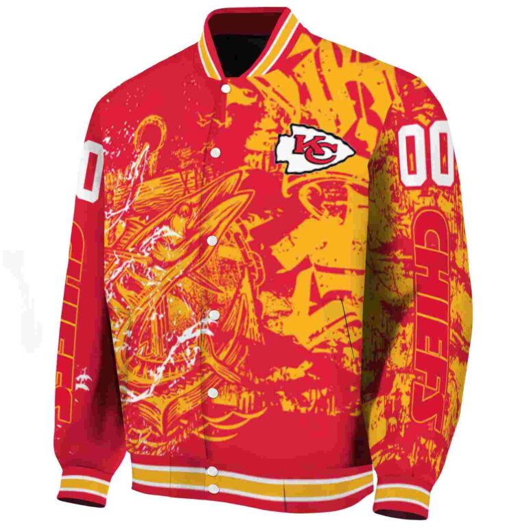 customized kansas city chiefs fishing art red jacket best selling