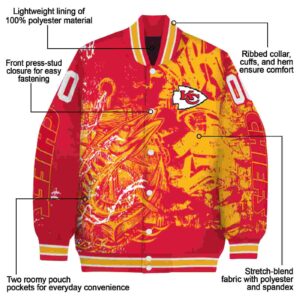 customized kansas city chiefs fishing art red jacket new arrival