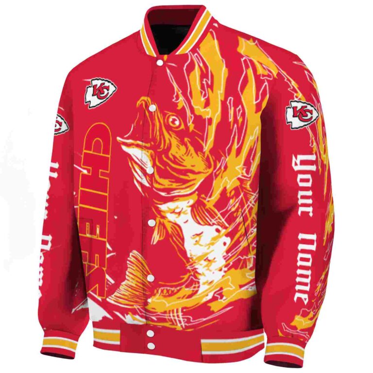 customized kansas city chiefs fishing passion red white jacket best selling