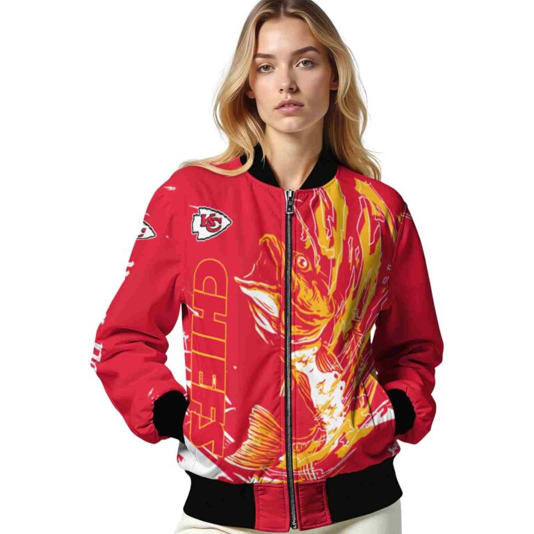 customized kansas city chiefs fishing passion red white jacket latest model