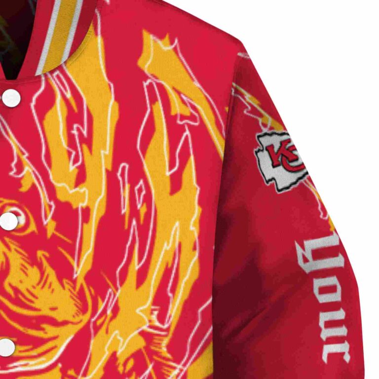 customized kansas city chiefs fishing passion red white jacket premium grade