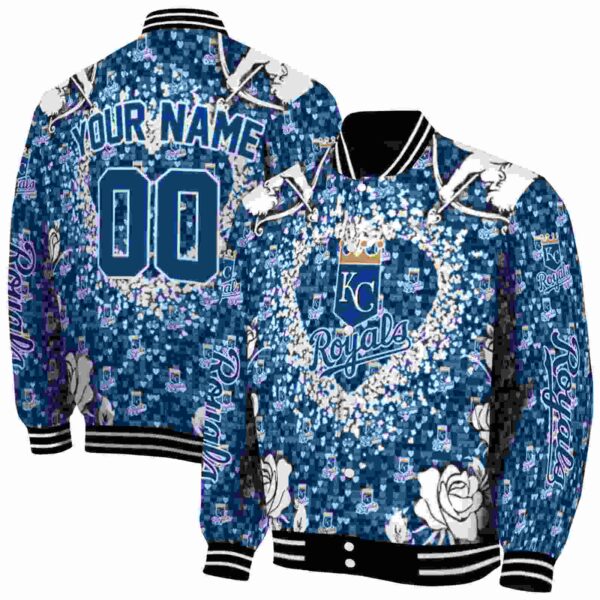 customized kansas city royals heart explosion royal blue jacket fashion forward