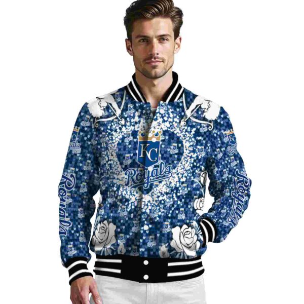 customized kansas city royals heart explosion royal blue jacket high quality