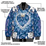 customized kansas city royals heart explosion royal blue jacket best selling
