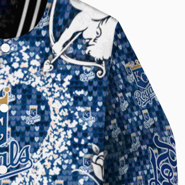 customized kansas city royals heart explosion royal blue jacket premium grade