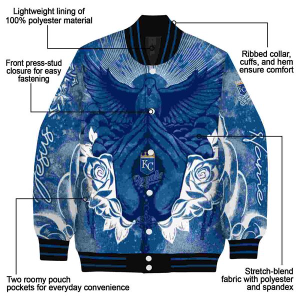customized kansas city royals praying hands royal blue jacket new arrival