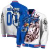 customized kansas jayhawks jesus tears blue white jacket fashion forward