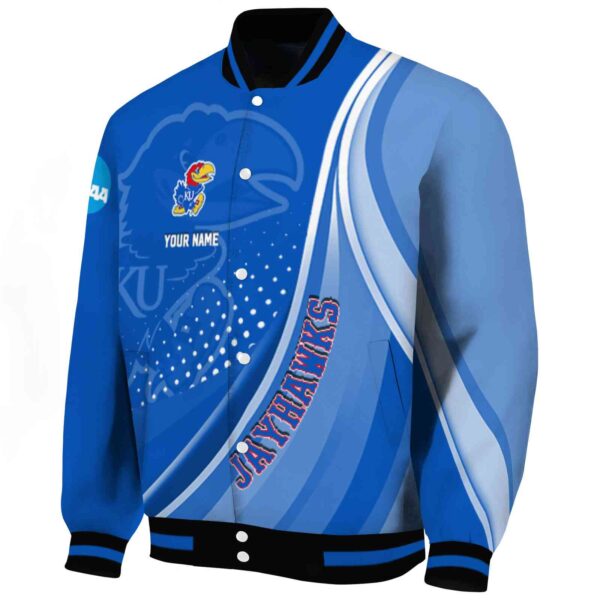 customized kansas jayhawks wave patterns blue jacket best selling
