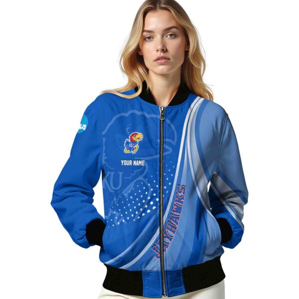 customized kansas jayhawks wave patterns blue jacket latest model