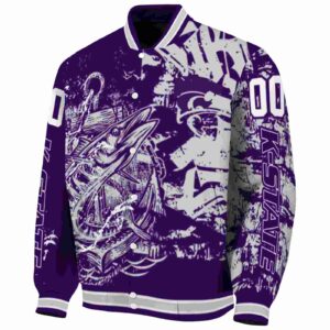 customized kansas state wildcats fishing art purple jacket best selling