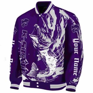 customized kansas state wildcats fishing passion purple white jacket best selling