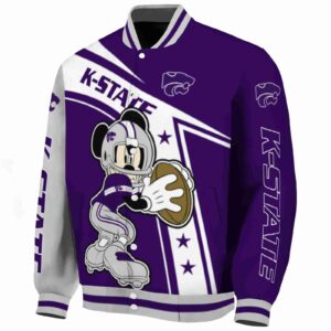 customized kansas state wildcats mickey football purple white jacket best selling