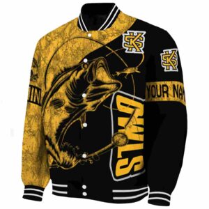customized kennesaw state owls fishing rod black jacket best selling