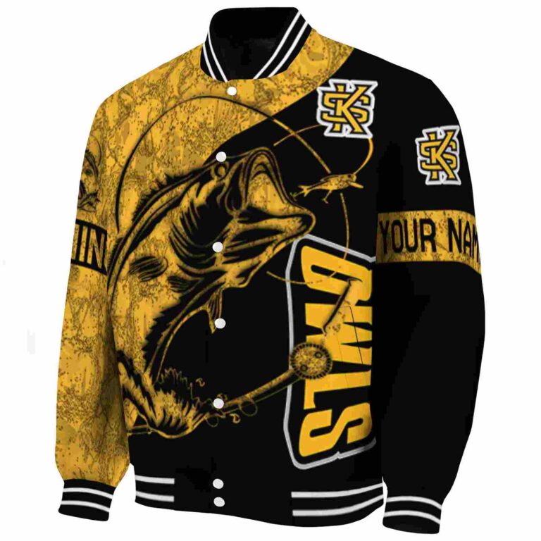 customized kennesaw state owls fishing rod black jacket best selling