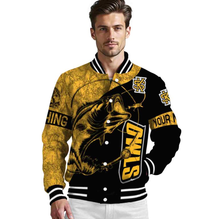 customized kennesaw state owls fishing rod black jacket high quality
