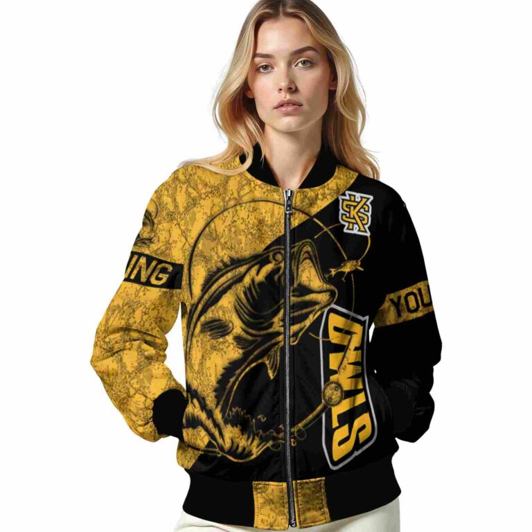 customized kennesaw state owls fishing rod black jacket latest model