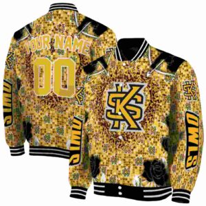 customized kennesaw state owls heart explosion gold jacket fashion forward