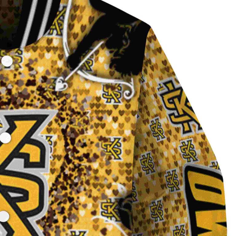 customized kennesaw state owls heart explosion gold jacket premium grade