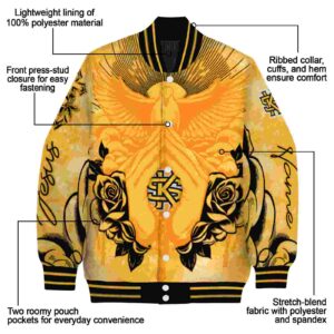customized kennesaw state owls praying hands gold jacket new arrival