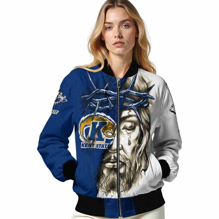 customized kent state golden flashes jesus tears navy blue white jacket latest model