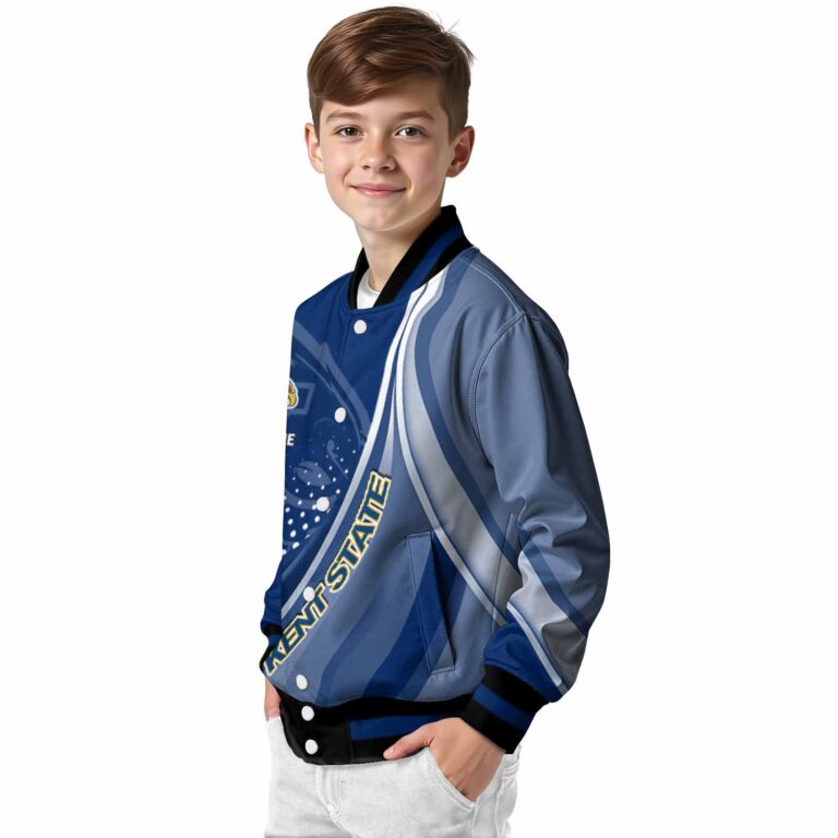 customized kent state golden flashes wave patterns navy blue jacket trendy