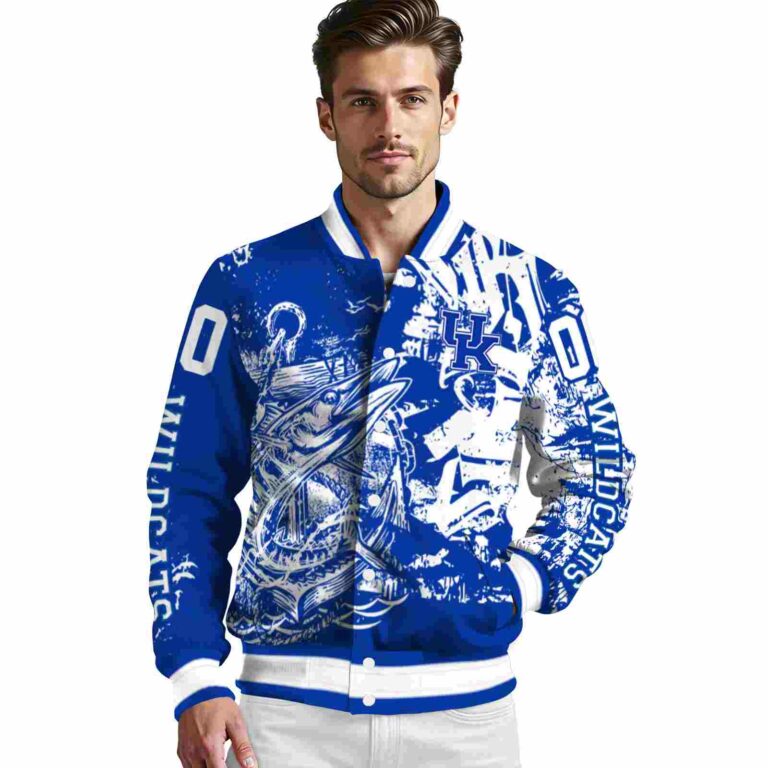 customized kentucky wildcats fishing art blue jacket high quality