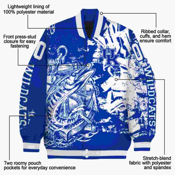 customized kentucky wildcats fishing art blue jacket new arrival