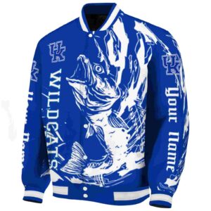 customized kentucky wildcats fishing passion blue white jacket best selling