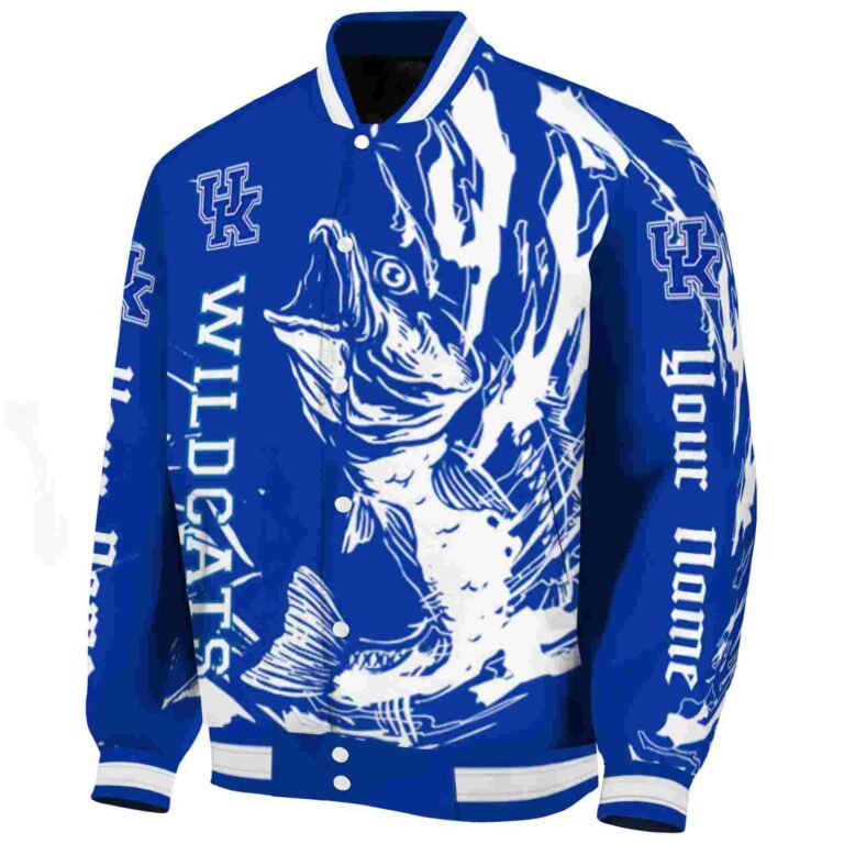 customized kentucky wildcats fishing passion blue white jacket best selling
