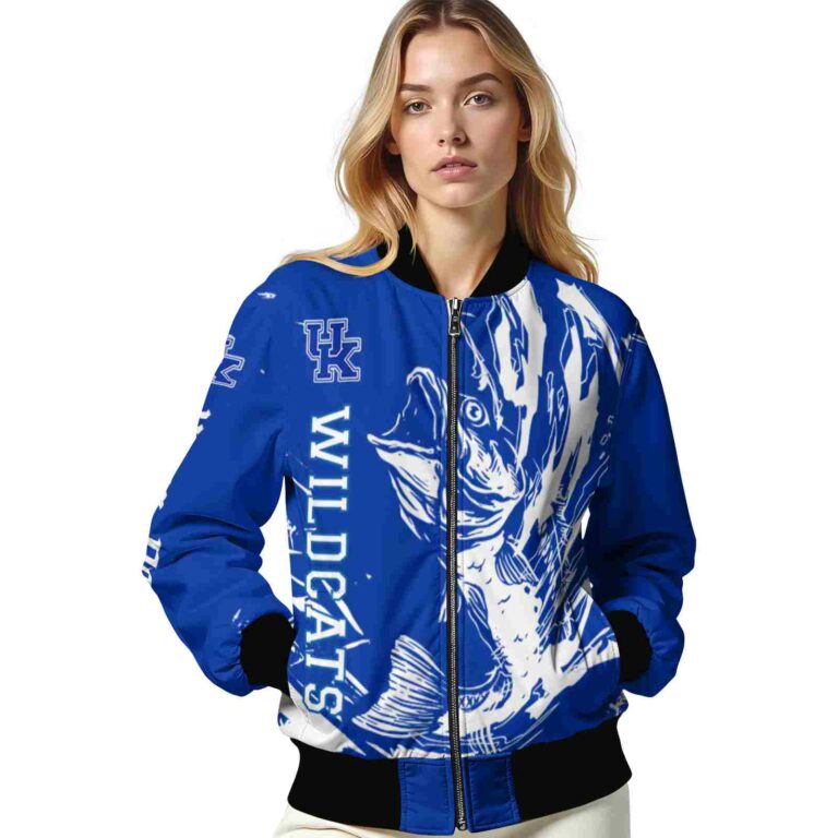 customized kentucky wildcats fishing passion blue white jacket latest model