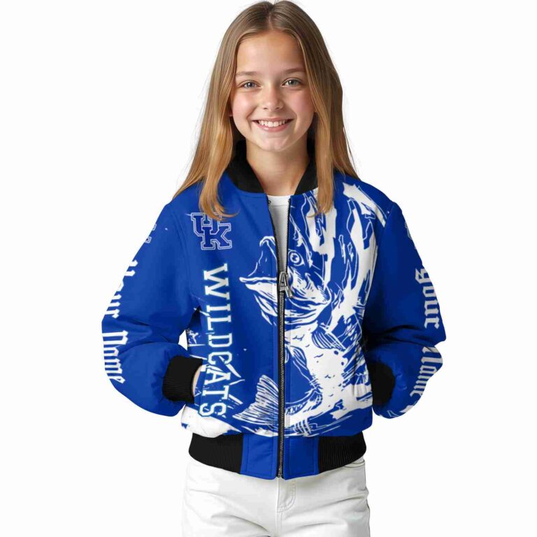 customized kentucky wildcats fishing passion blue white jacket top rated