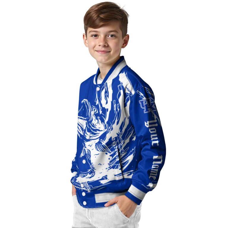 customized kentucky wildcats fishing passion blue white jacket trendy