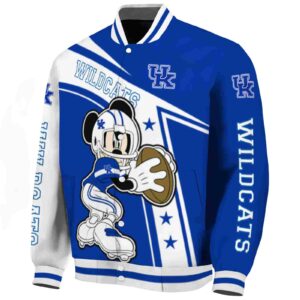 customized kentucky wildcats mickey football blue white jacket best selling