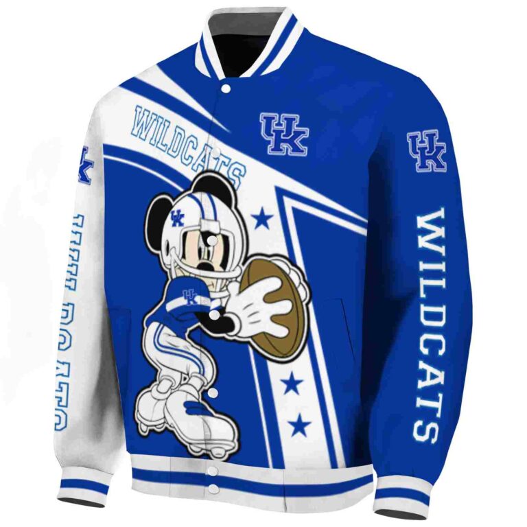 customized kentucky wildcats mickey football blue white jacket best selling