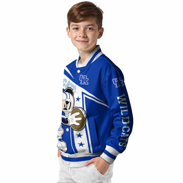 customized kentucky wildcats mickey football blue white jacket trendy
