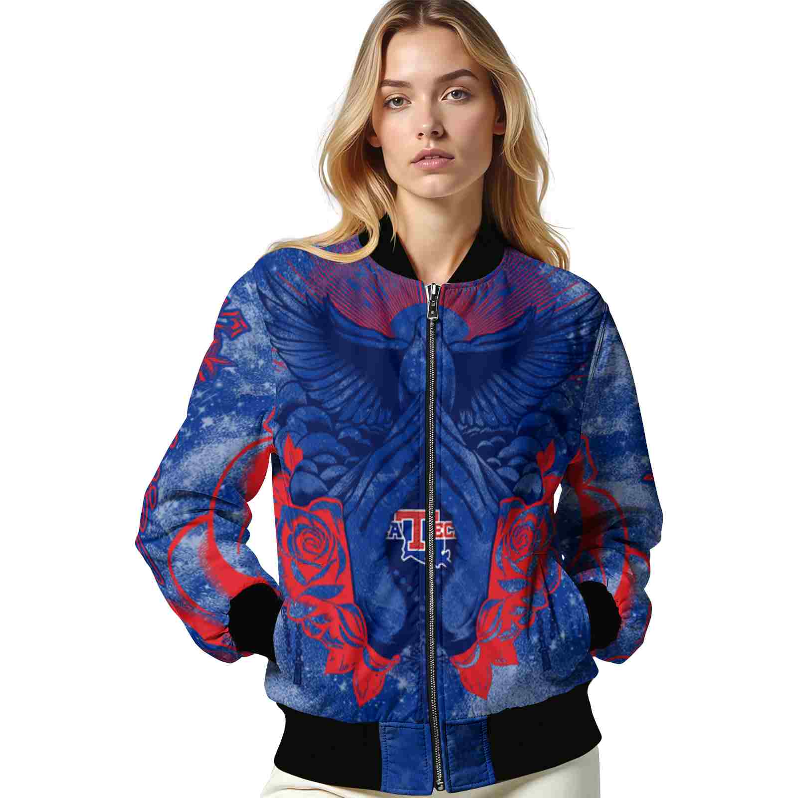 customized la tech praying hands blue jacket latest model customized la tech praying hands blue jacket latest model