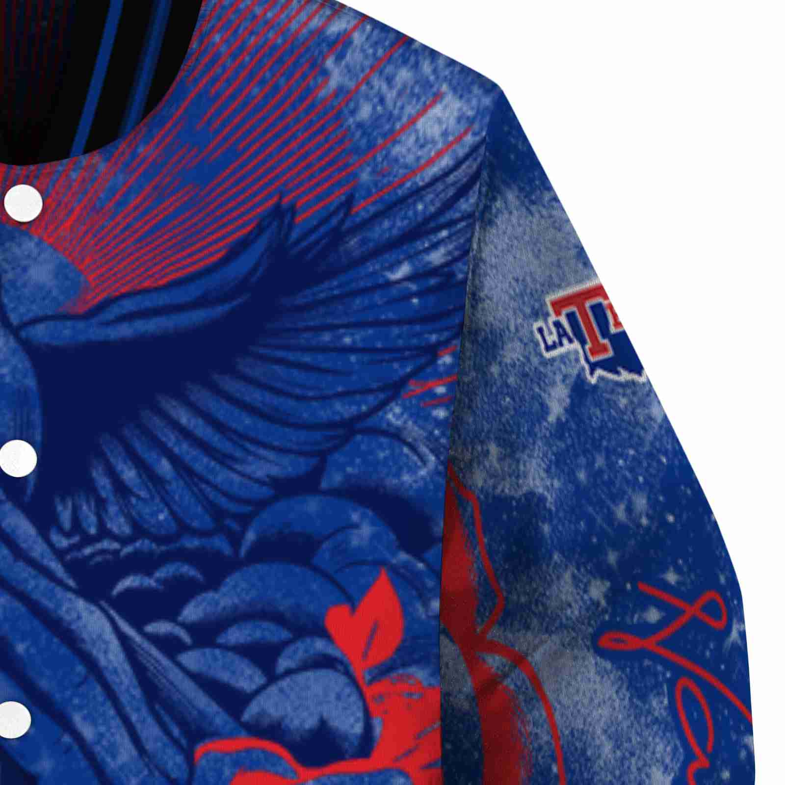 customized la tech praying hands blue jacket premium grade customized la tech praying hands blue jacket premium grade