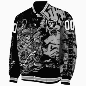 customized las vegas raiders fishing art black jacket best selling