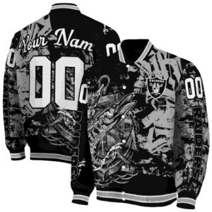 customized las vegas raiders fishing art black jacket fashion forward