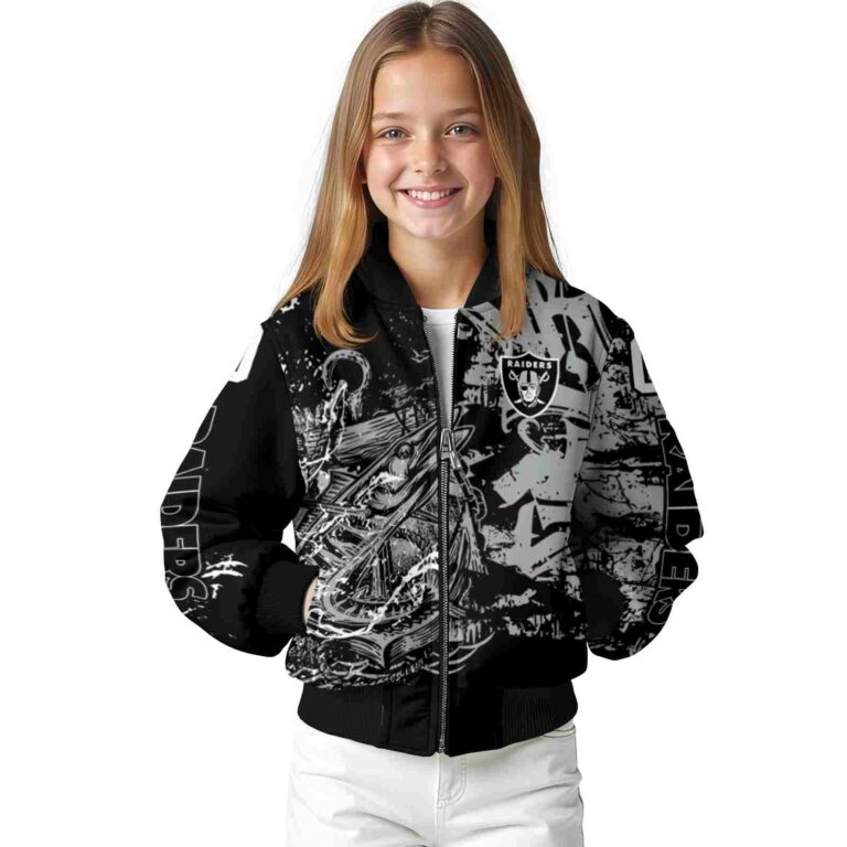 customized las vegas raiders fishing art black jacket top rated